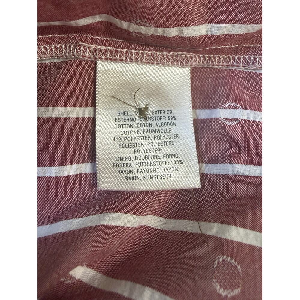 Maeve Anthropologie Hudson Dress Red White Striped Clip Dot Midi Size 6 - Picture 7 of 7